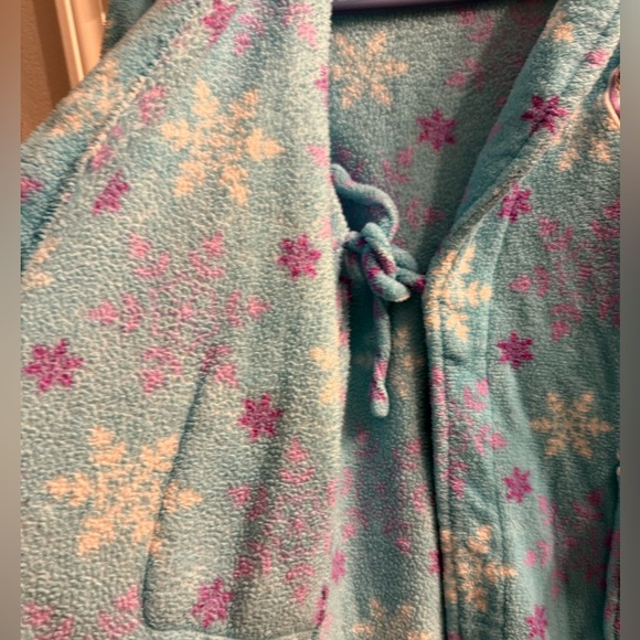 Disney Elsa Frozen blue robe with long sleeves in blue with pink purple Medium - Picture 5 of 11